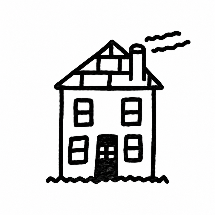 Minimal building temporary tattoo design
