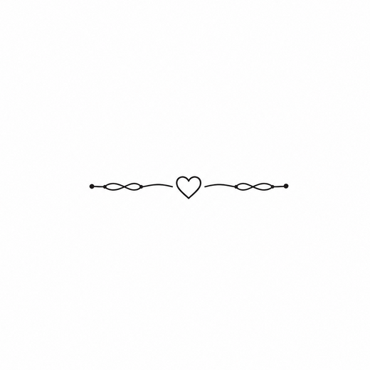 Minimal heart temporary tattoo design