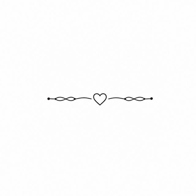 The artwork features a heart filigree divider.