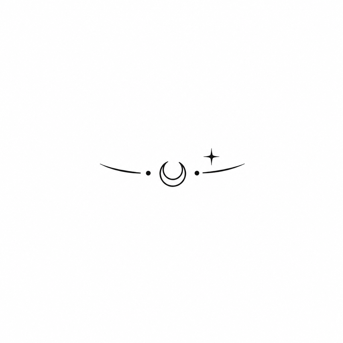Minimal moon temporary tattoo design