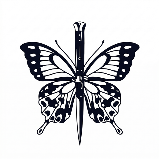 Illustrative butterfly temporary tattoo design