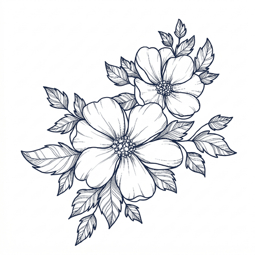 Sketch flower temporary tattoo design