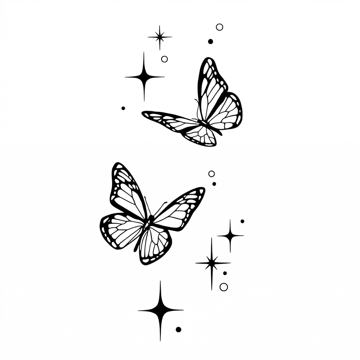 Illustrative butterfly temporary tattoo design