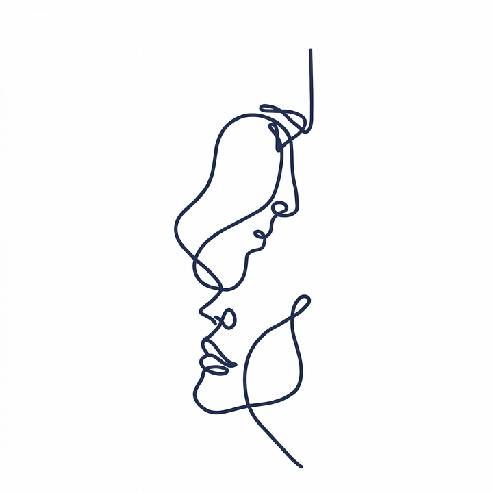 Minimal face temporary tattoo design