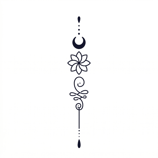 Illustrative lotus temporary tattoo design