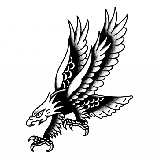 The artwork features a diving eagle.