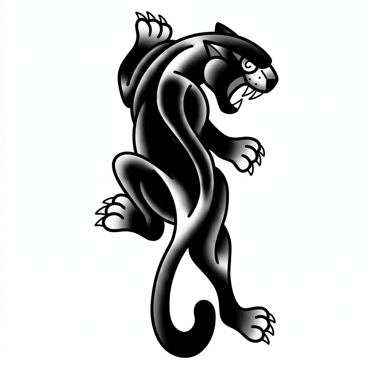Illustrative panther temporary tattoo design