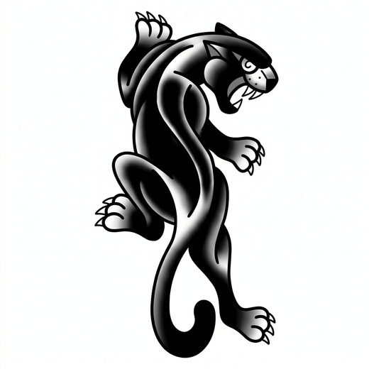 Illustrative panther temporary tattoo design
