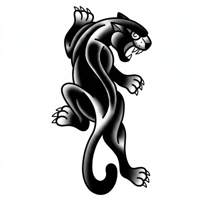 The artwork features a prowling black panther.