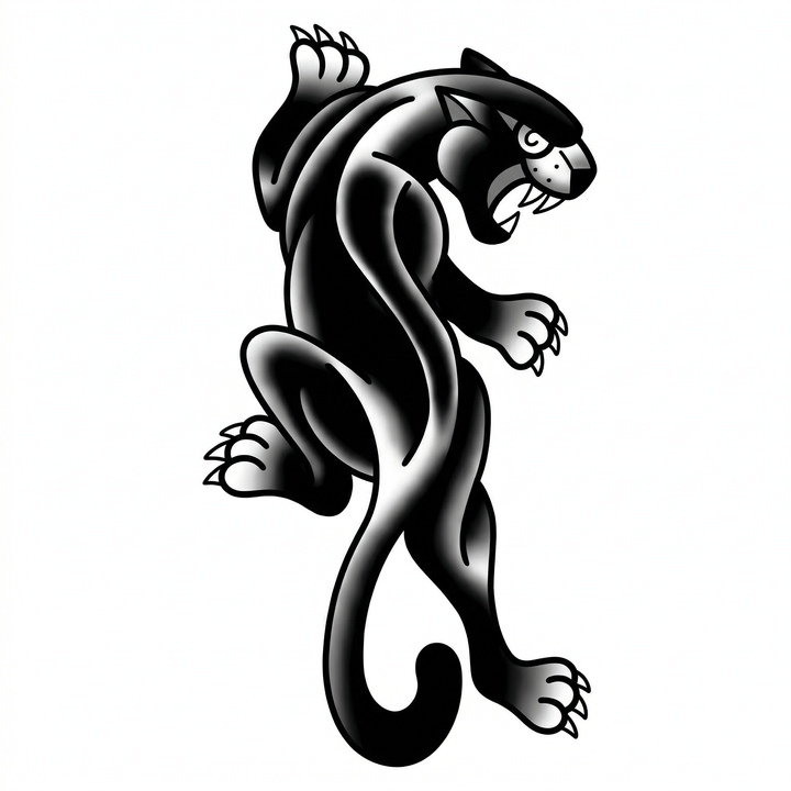 The artwork features a prowling black panther.