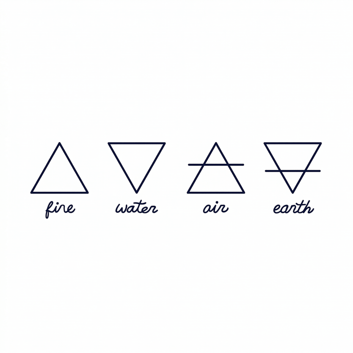 Geometric element symbols temporary tattoo design
