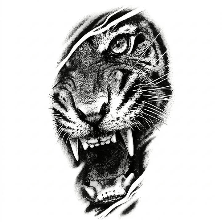 Illustrative panther temporary tattoo design