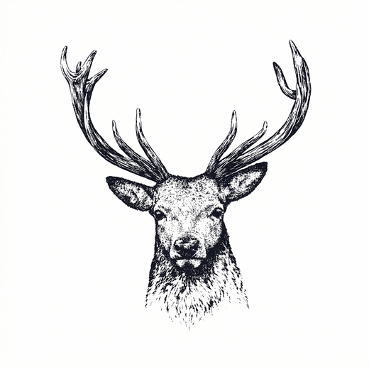Illustrative deer temporary tattoo design