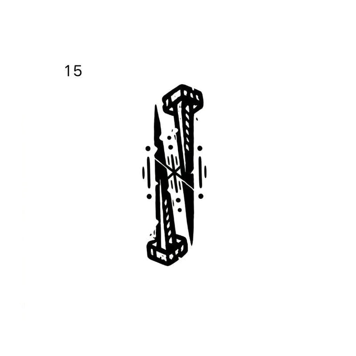 antique engraving temporary tattoo featuring coffin and star