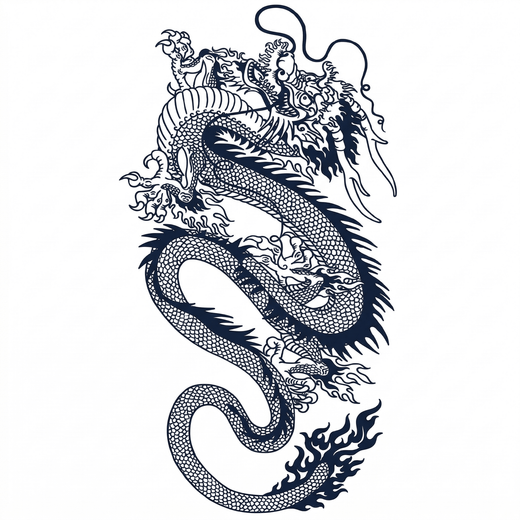 The artwork features a coiling eastern dragon.