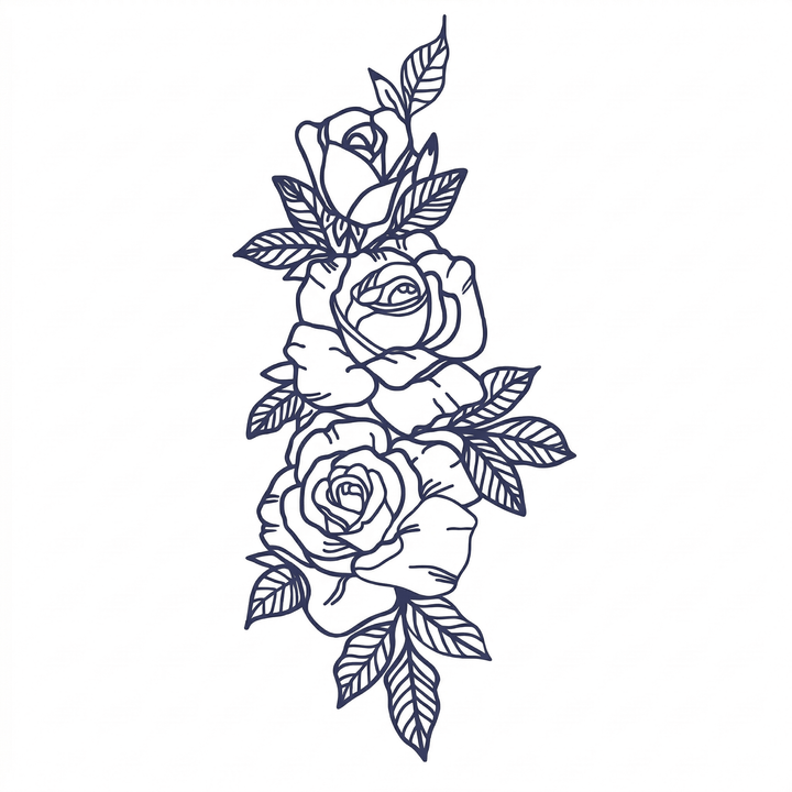 Minimal rose temporary tattoo design