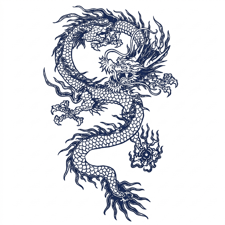 Illustrative dragon temporary tattoo design