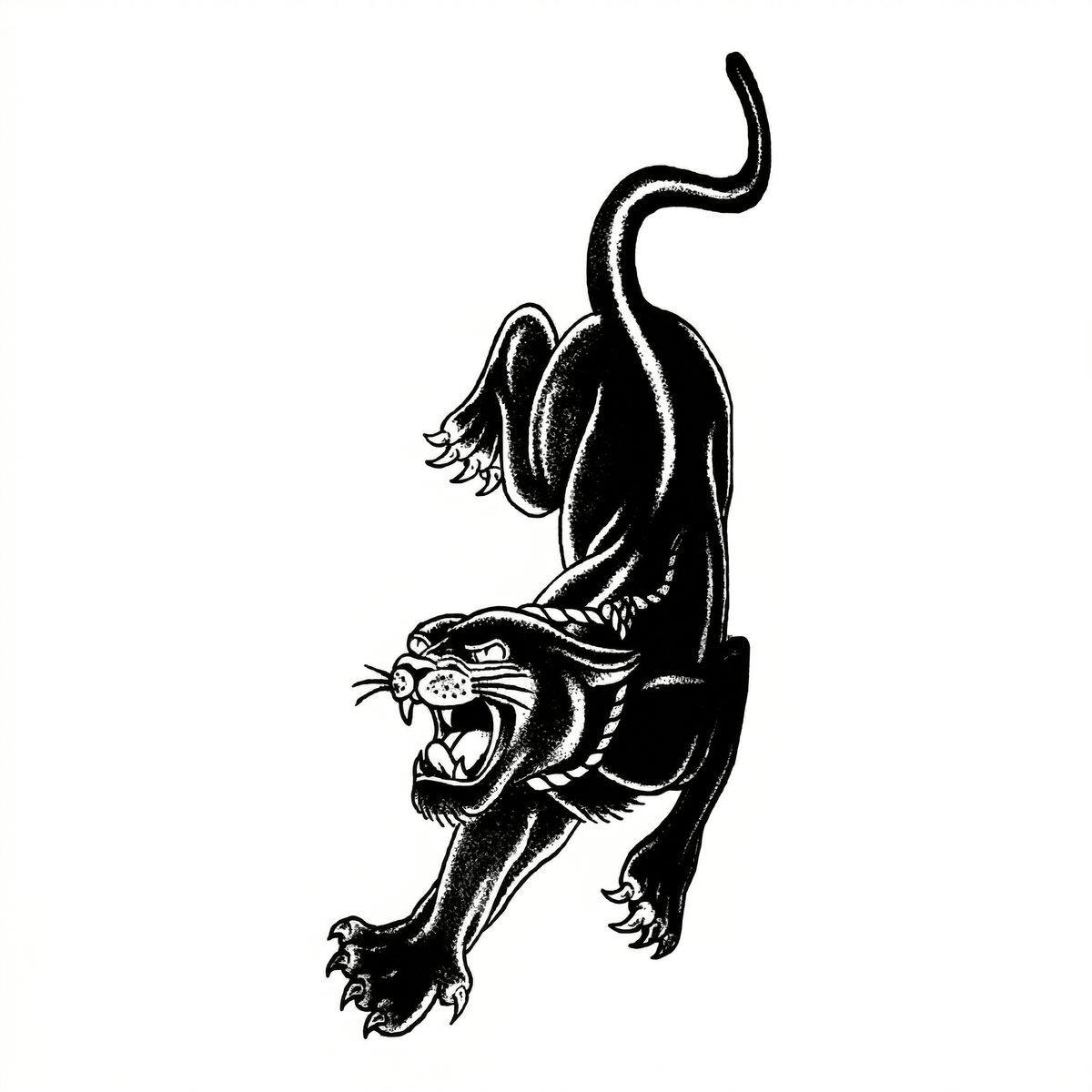 Illustrative panther temporary tattoo design