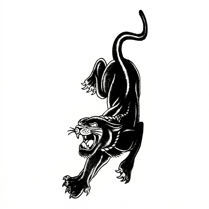 The artwork features a crouching black panther.