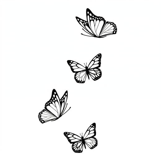 Illustrative butterfly temporary tattoo design