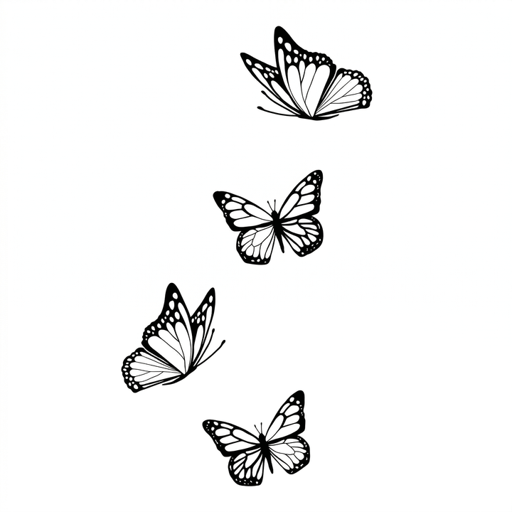 The artwork features a four-butterfly trail.