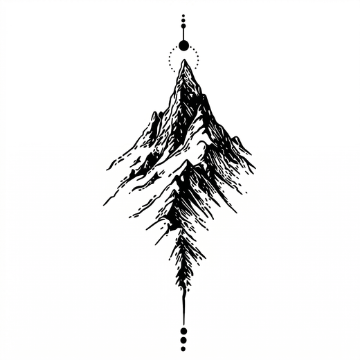 Geometric mountain temporary tattoo design