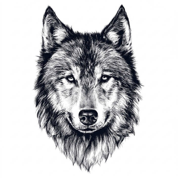 Sketch wolf temporary tattoo design