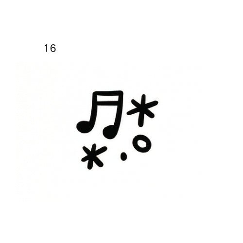 micro doodle temporary tattoo featuring music note and sparkles