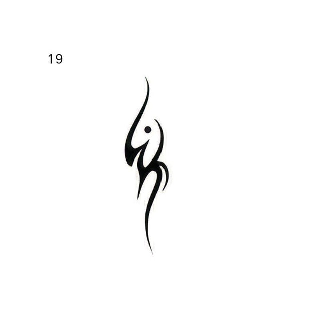 The artwork features a hooked tribal sigil with dot.