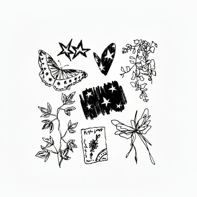 The Faded Daydream Archive • Indie Sketch Temporary Tattoo - JUST PRESS