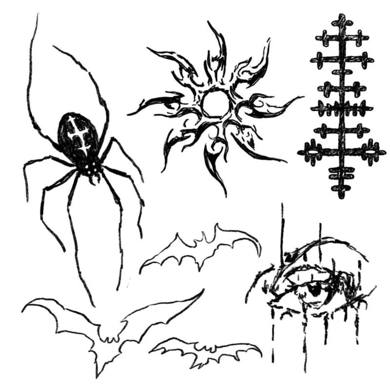 The Nocturnal Omens Archive • Dark Indie Temporary Tattoo - JUST PRESS