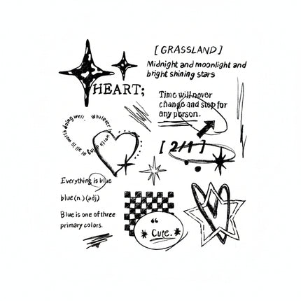 The Diary Whispers Archive • Indie Typography Temporary Tattoo - JUST PRESS