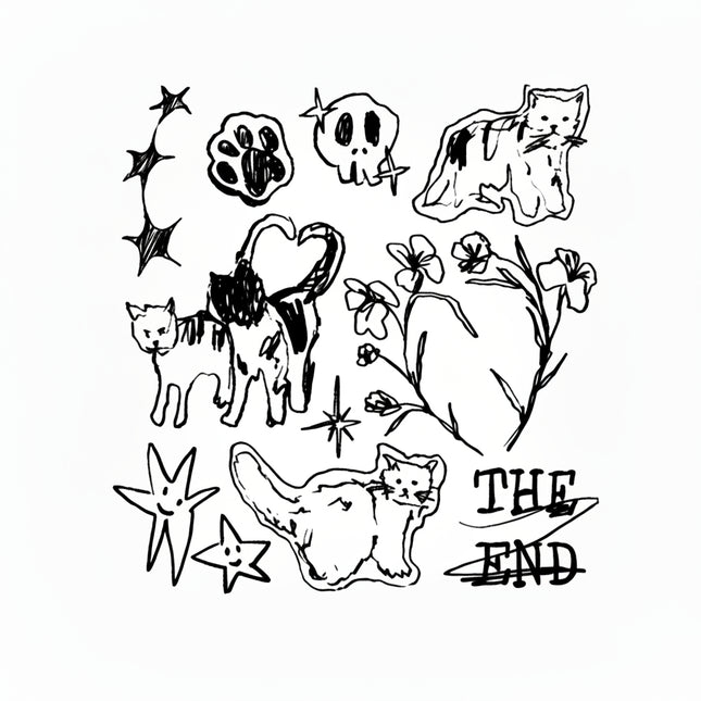 The Faded Scribbles Archive • Indie Sketch Temporary Tattoo - JUST PRESS