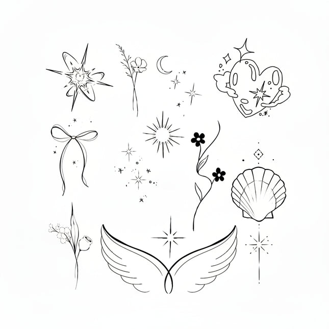 The Ethereal Reverie Archive • Fine Line & Y2K Temporary Tattoo - JUST PRESS