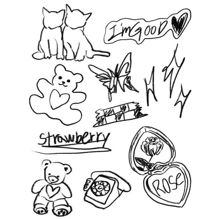 The Naive Nostalgia Archive • Indie Sketch Temporary Tattoo - JUST PRESS