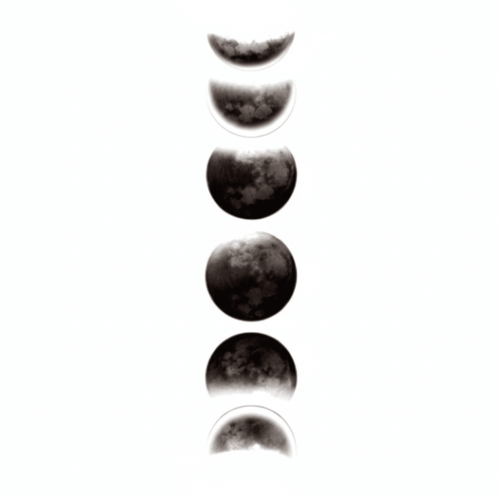 Illustrative moon temporary tattoo design