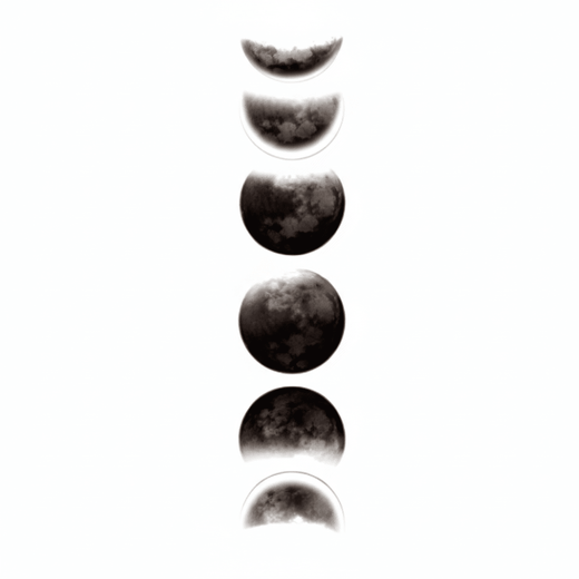 Illustrative moon temporary tattoo design