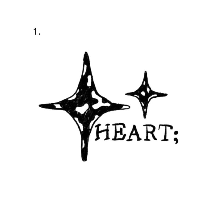 Illustrative lettering temporary tattoo design