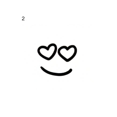 Doodle face temporary tattoo design