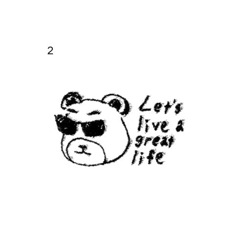 Great Life Bear temporary tattoo with bear in sunglasses and the words “Let’s live a great life”