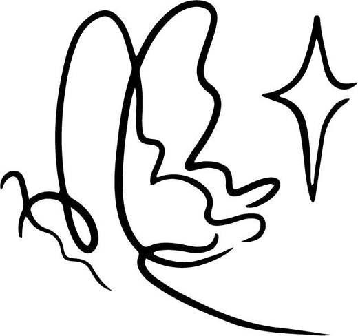 bold continuous line temporary tattoo featuring butterfly