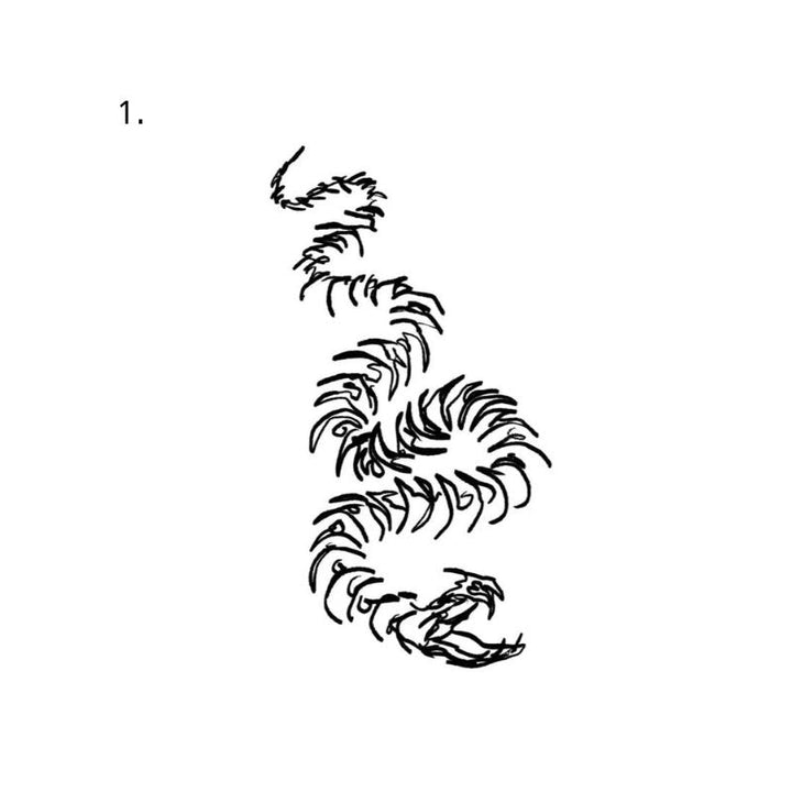 The artwork features an abstract tribal scorpion.