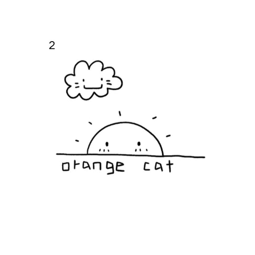 Orange Cat Sunrise temporary tattoo with cat and sunrise and the words “orange cat”