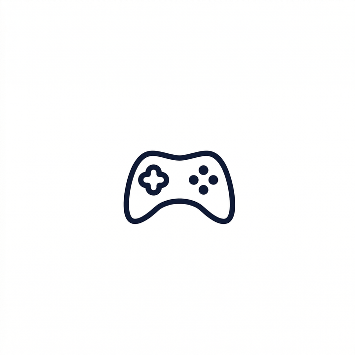 The artwork features a minimal game controller.