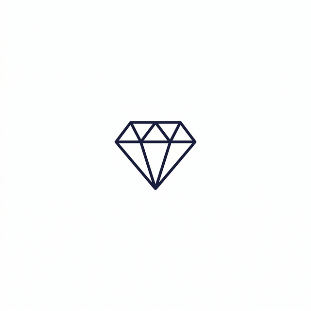The artwork features a minimal geometric diamond.