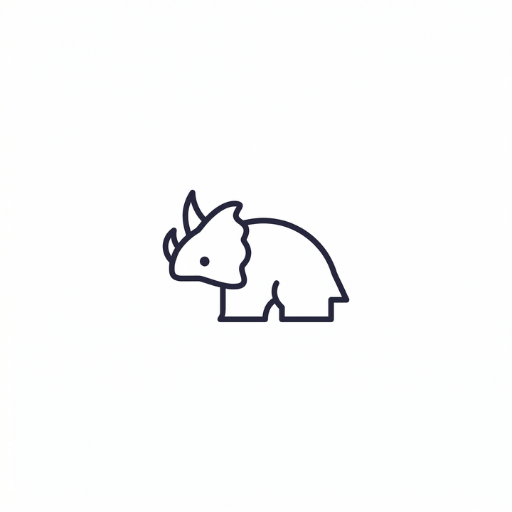 Minimal triceratops temporary tattoo design