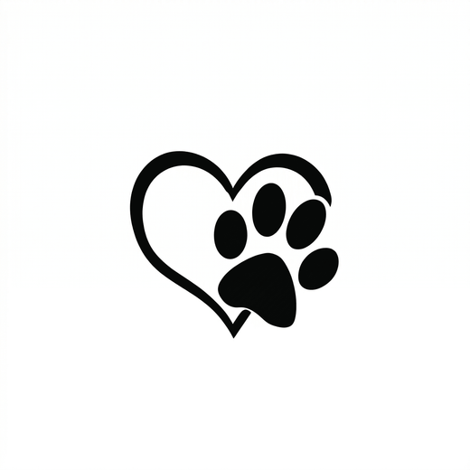 The artwork features a paw print heart.
