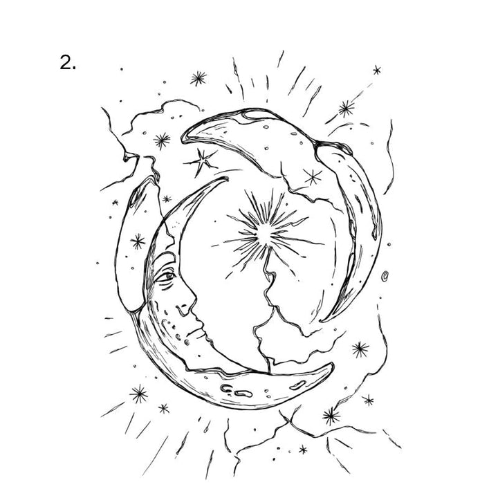 Engraving cat temporary tattoo design