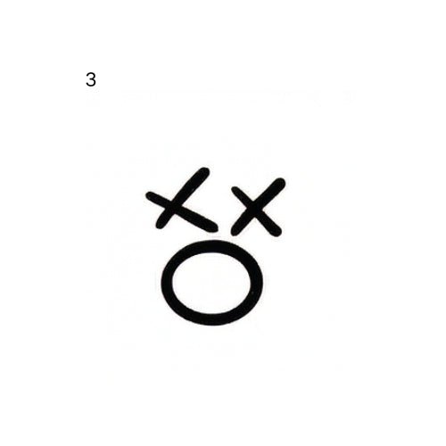 Doodle face temporary tattoo design
