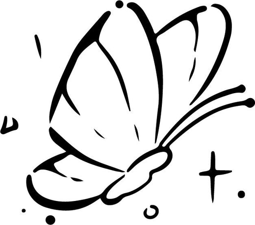 bold black linework temporary tattoo featuring butterfly